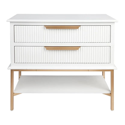 Aimee Small Two Drawer Bedside Table Bedside Table Cafe Lighting & Living White Large