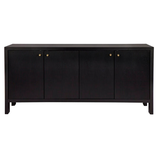 Ariana Fluted Door Buffet Table Buffet Table Cafe Lighting & Living Black