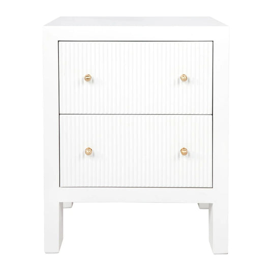 Ariana Small Two Drawer Bedside Table Bedside Table Cafe Lighting & Living White Small