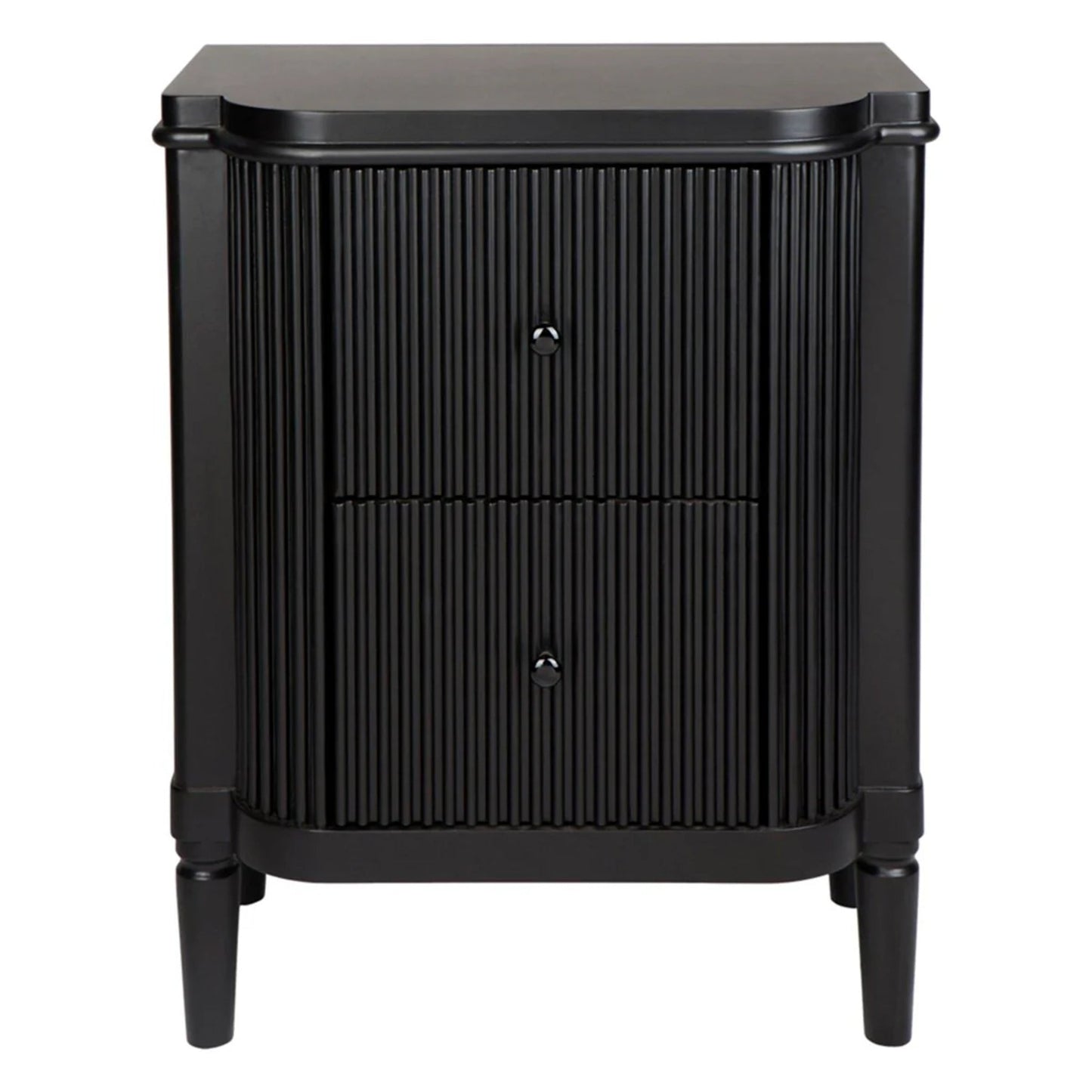 Arielle Ribbed Timber Bedside Table Bedside Table Cafe Lighting & Living Black