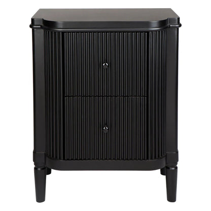 Arielle Ribbed Timber Bedside Table Bedside Table Cafe Lighting & Living Black