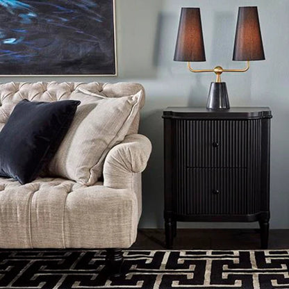 Arielle Ribbed Timber Bedside Table Bedside Table Cafe Lighting & Living