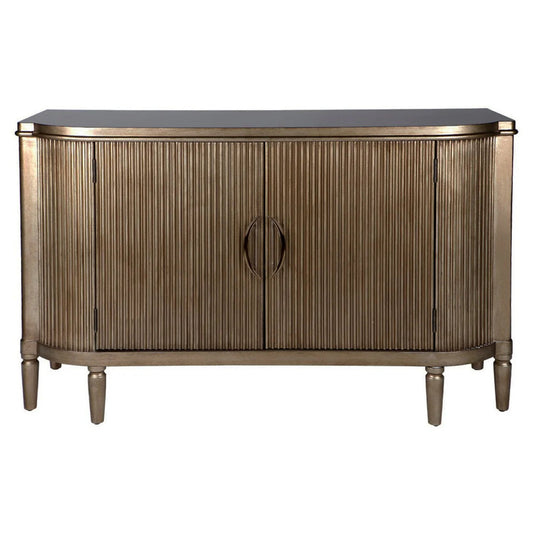 Arielle Ribbed Timber Buffet Table Buffet Table Cafe Lighting & Living Retro Antique Gold