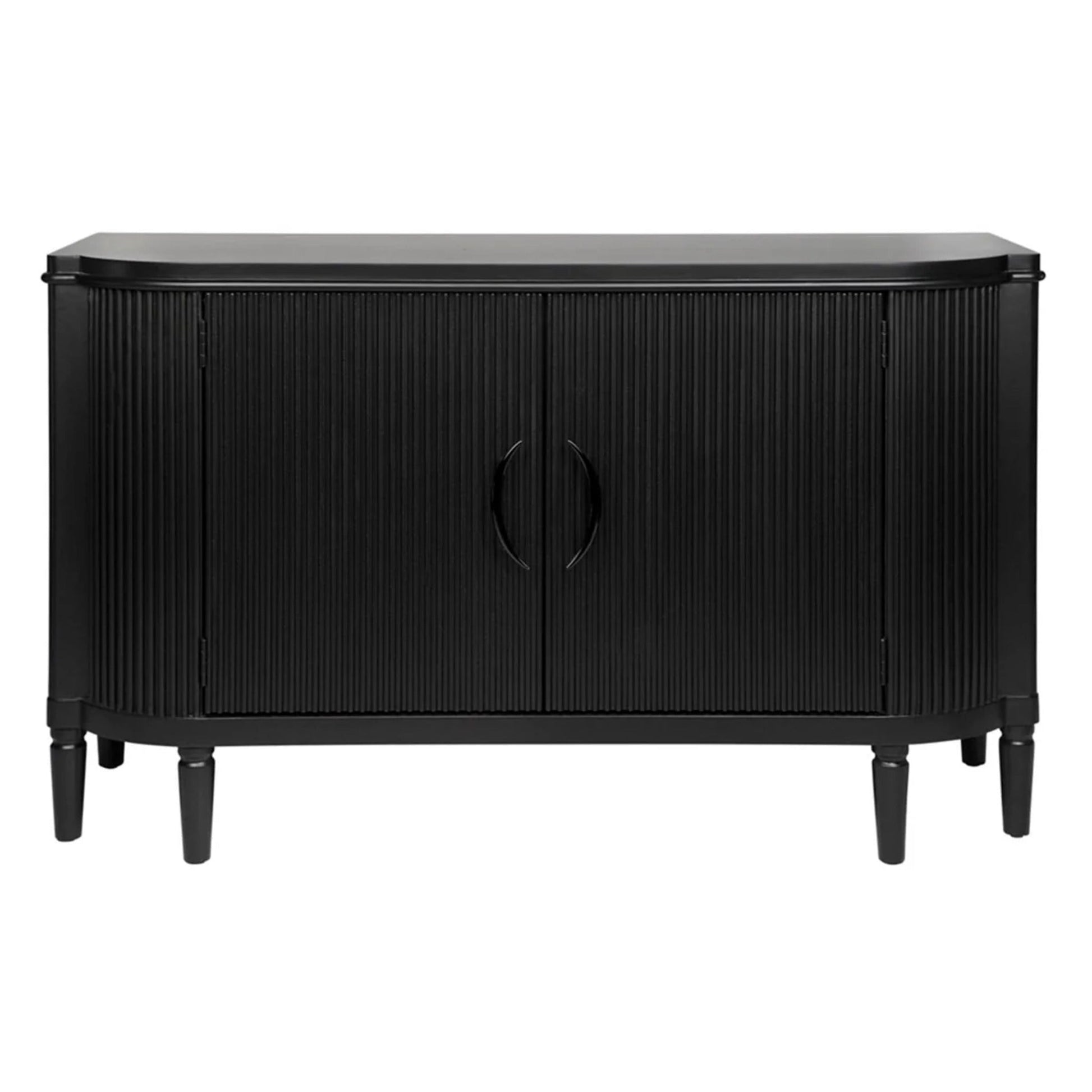 Arielle Ribbed Timber Buffet Table Buffet Table Cafe Lighting & Living Black