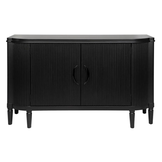 Arielle Ribbed Timber Buffet Table Buffet Table Cafe Lighting & Living Black