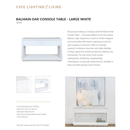 Balmain Large Two Drawer Open Console Table Console Table Cafe Lighting & Living