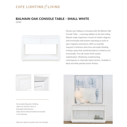 Balmain Small Two Drawer Open Console Table Console Table Cafe Lighting & Living