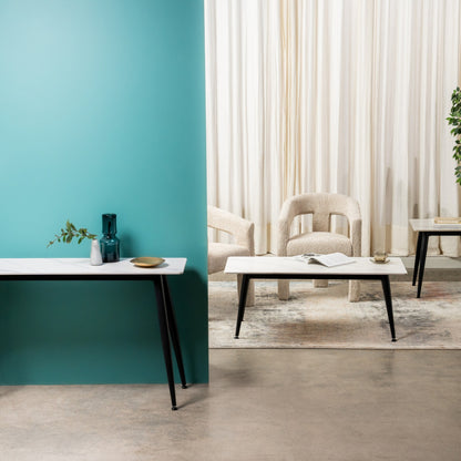 Bentley Ceramic Console Table Matte - Snow White
