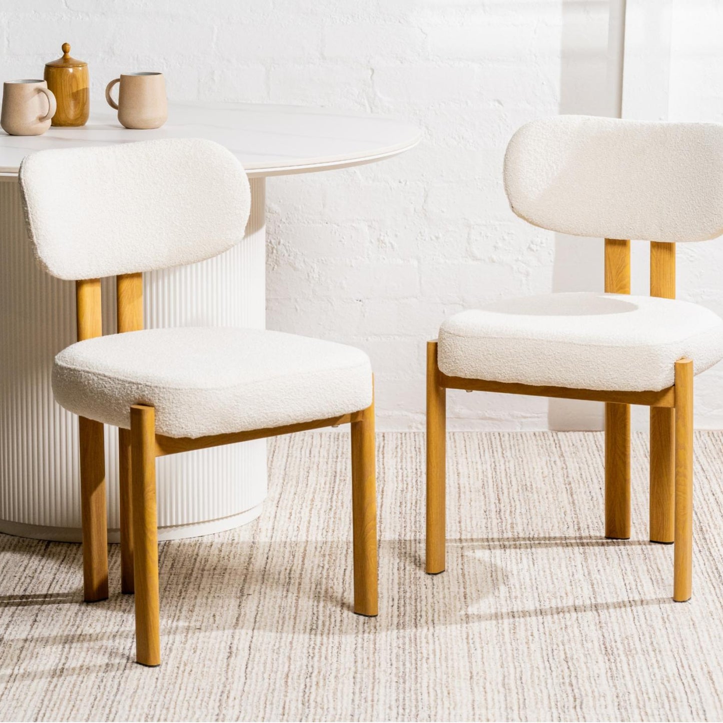 Cancun Metal Dining Chair Set of 2 - Beige
