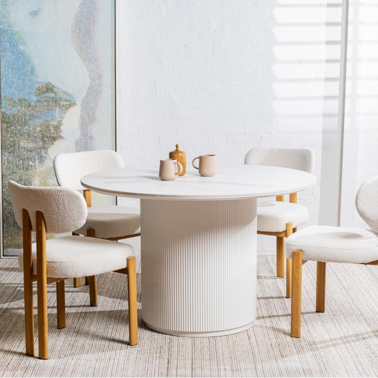 Cancun Metal Dining Chair Set of 2 - Beige