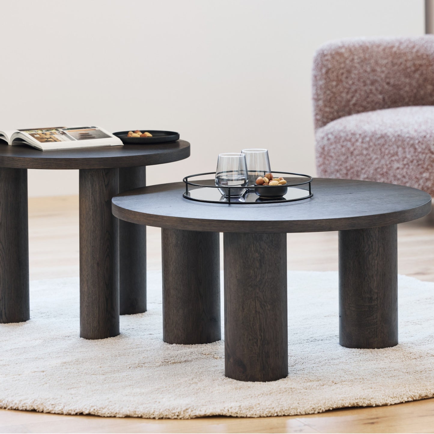 Capri Wood Lamp Side Table - Coffee