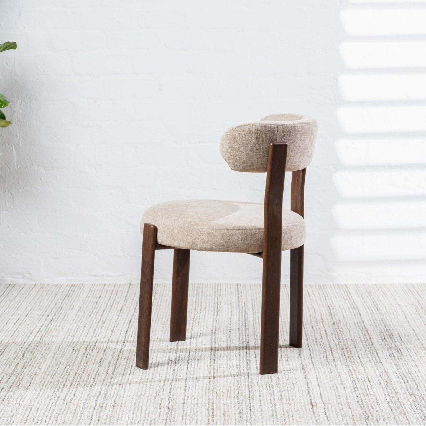Carmo Fabric Walnut Wood Dining Chair Set of 2