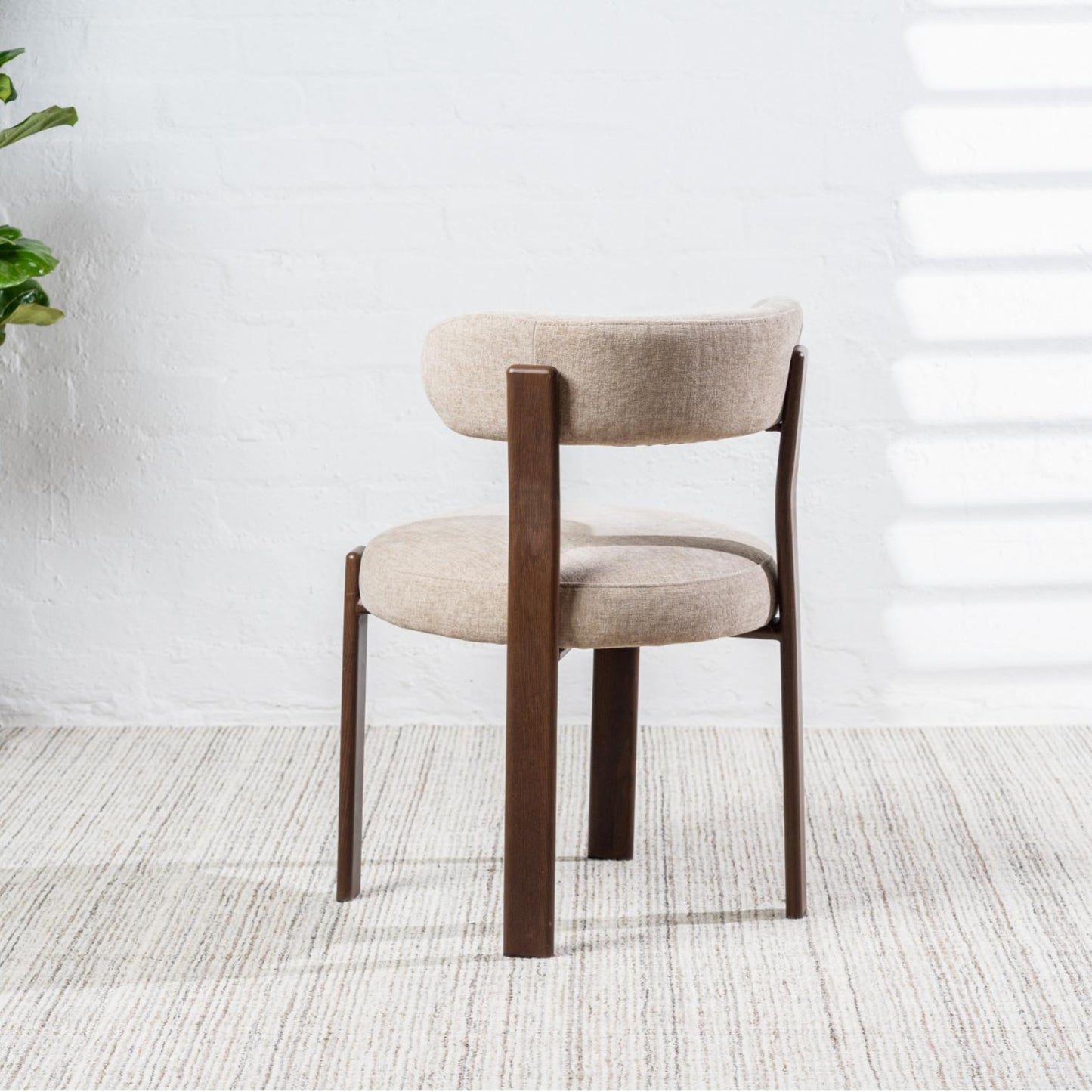 Carmo Fabric Walnut Wood Dining Chair Set of 2