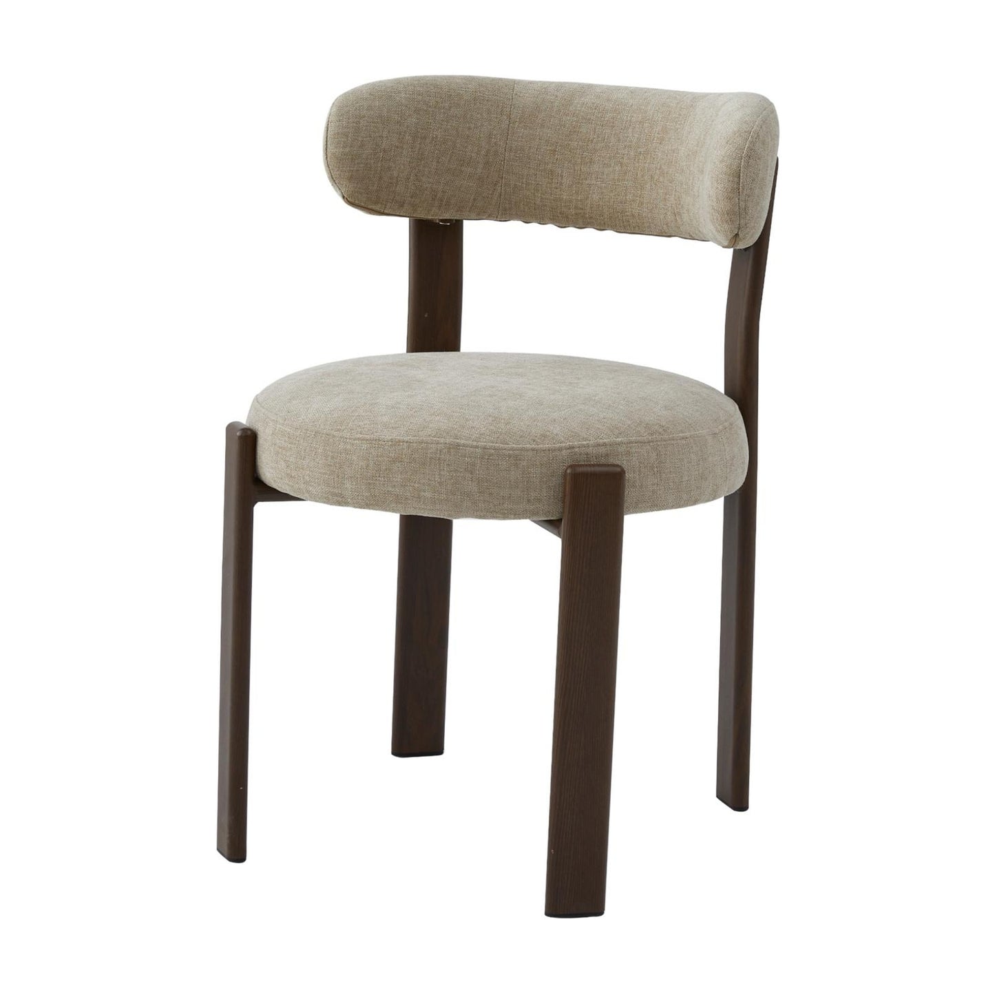 Carmo Fabric Walnut Wood Dining Chair Set of 2