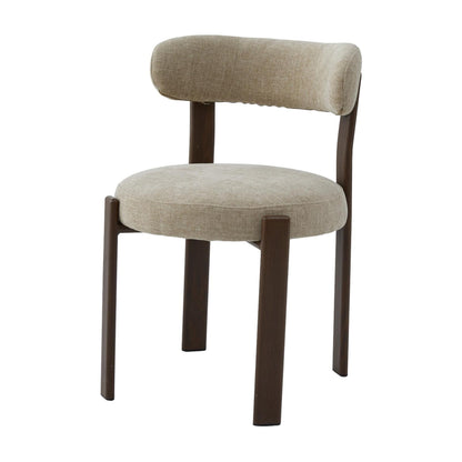Carmo Fabric Walnut Wood Dining Chair Set of 2