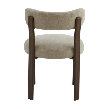 Carmo Fabric Walnut Wood Dining Chair Set of 2