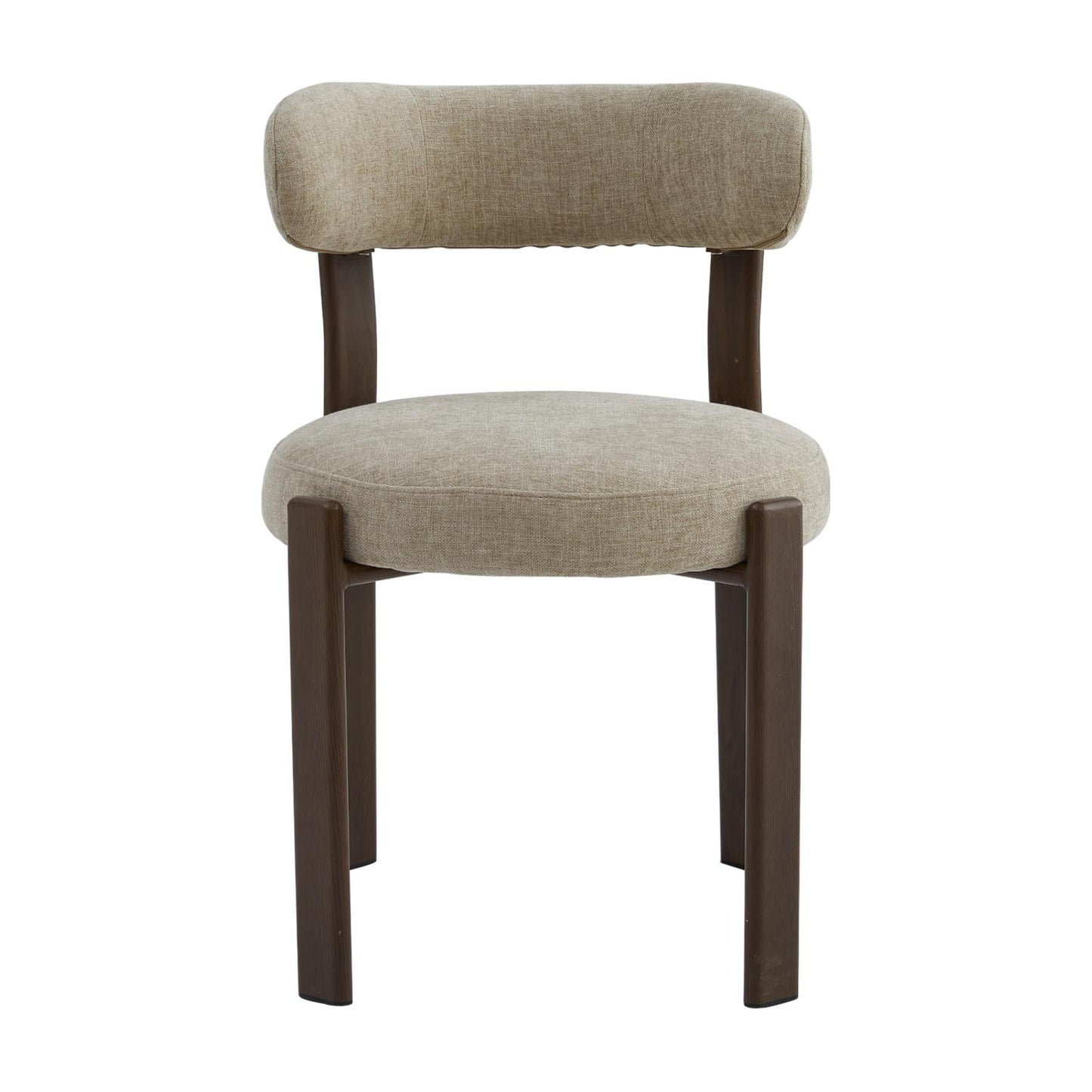 Carmo Fabric Walnut Wood Dining Chair Set of 2