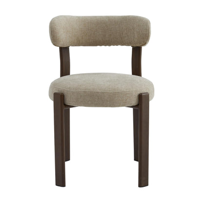 Carmo Fabric Walnut Wood Dining Chair Set of 2