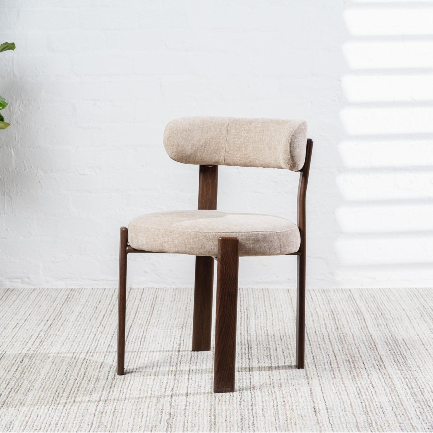 Carmo Fabric Walnut Wood Dining Chair Set of 2