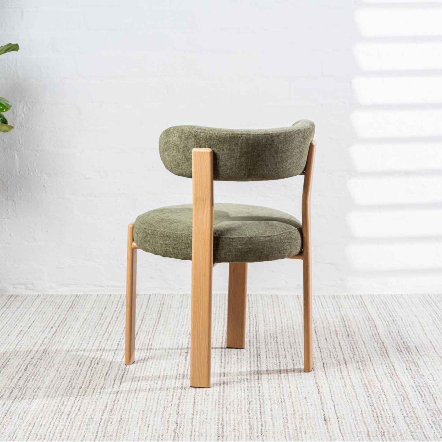 Carmo Fabric Natural Wood Dining Chair Set of 2