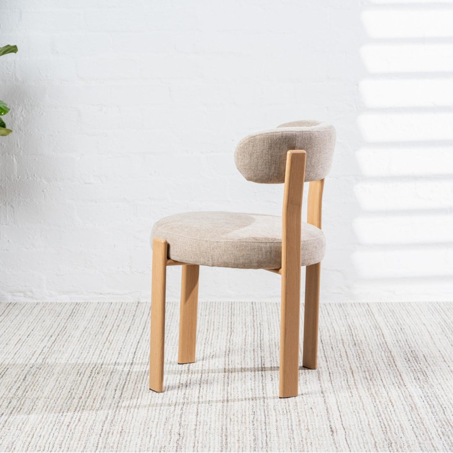 Carmo Fabric Natural Wood Dining Chair Set of 2