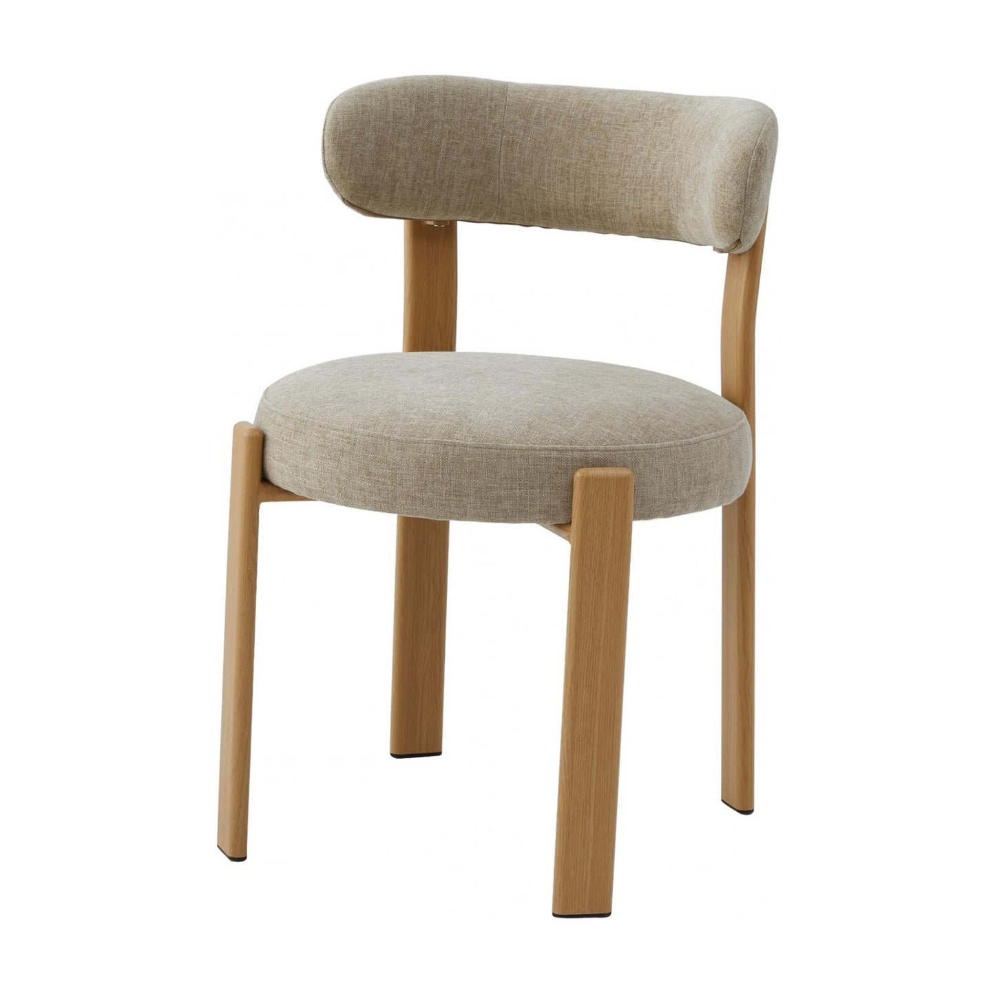 Carmo Fabric Natural Wood Dining Chair Set of 2
