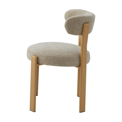 Carmo Fabric Natural Wood Dining Chair Set of 2