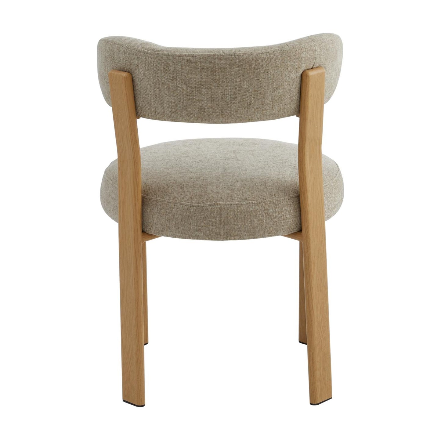 Carmo Fabric Natural Wood Dining Chair Set of 2