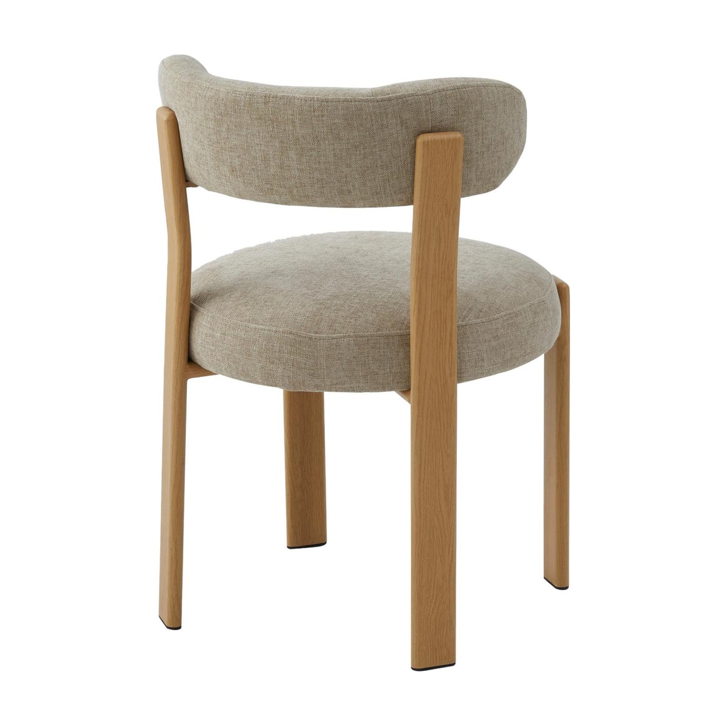 Carmo Fabric Natural Wood Dining Chair Set of 2