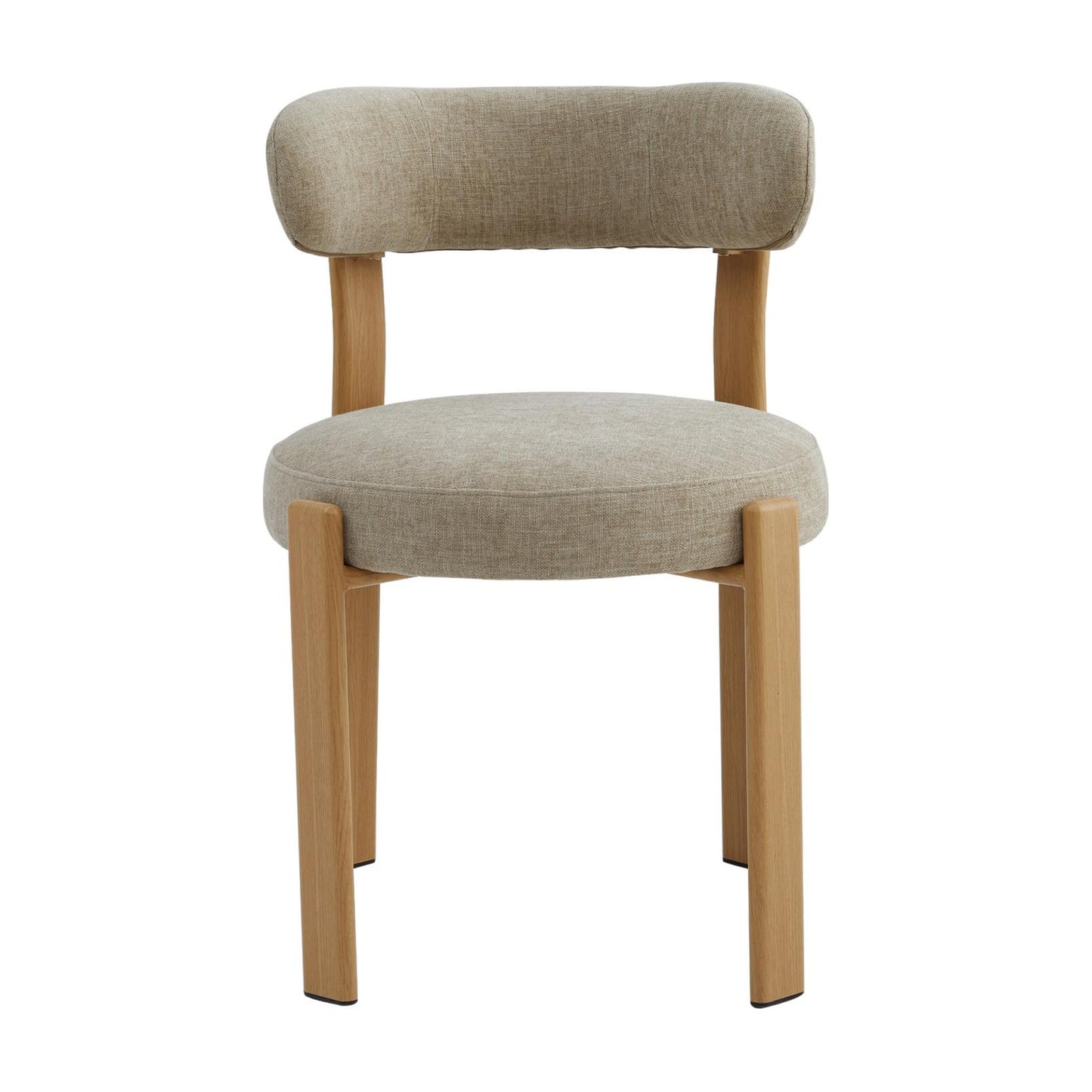 Carmo Fabric Natural Wood Dining Chair Set of 2