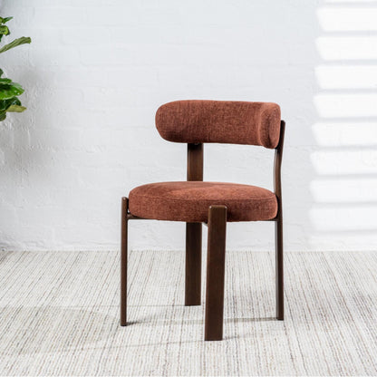 Carmo Fabric Walnut Wood Dining Chair Set of 2