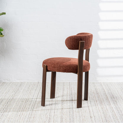 Carmo Fabric Walnut Wood Dining Chair Set of 2