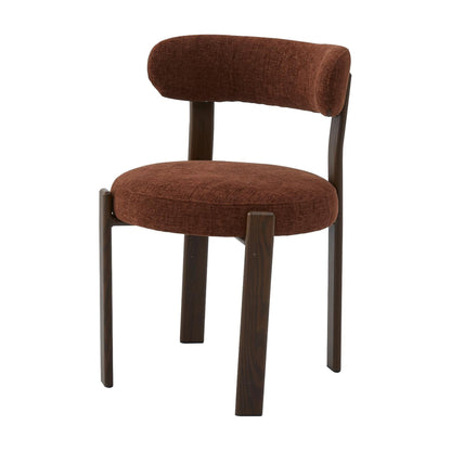Carmo Fabric Walnut Wood Dining Chair Set of 2