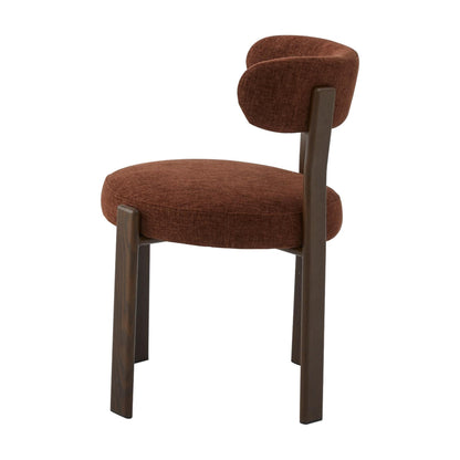 Carmo Fabric Walnut Wood Dining Chair Set of 2