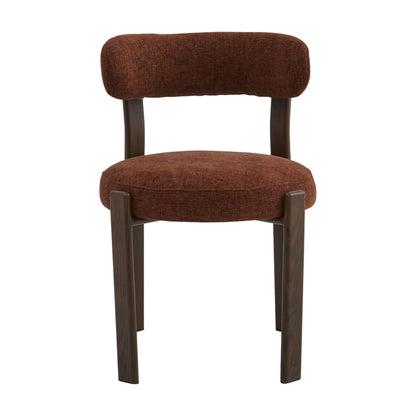 Carmo Fabric Walnut Wood Dining Chair Set of 2
