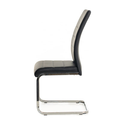 Chara Leather Dining Chair Set of 2- Black