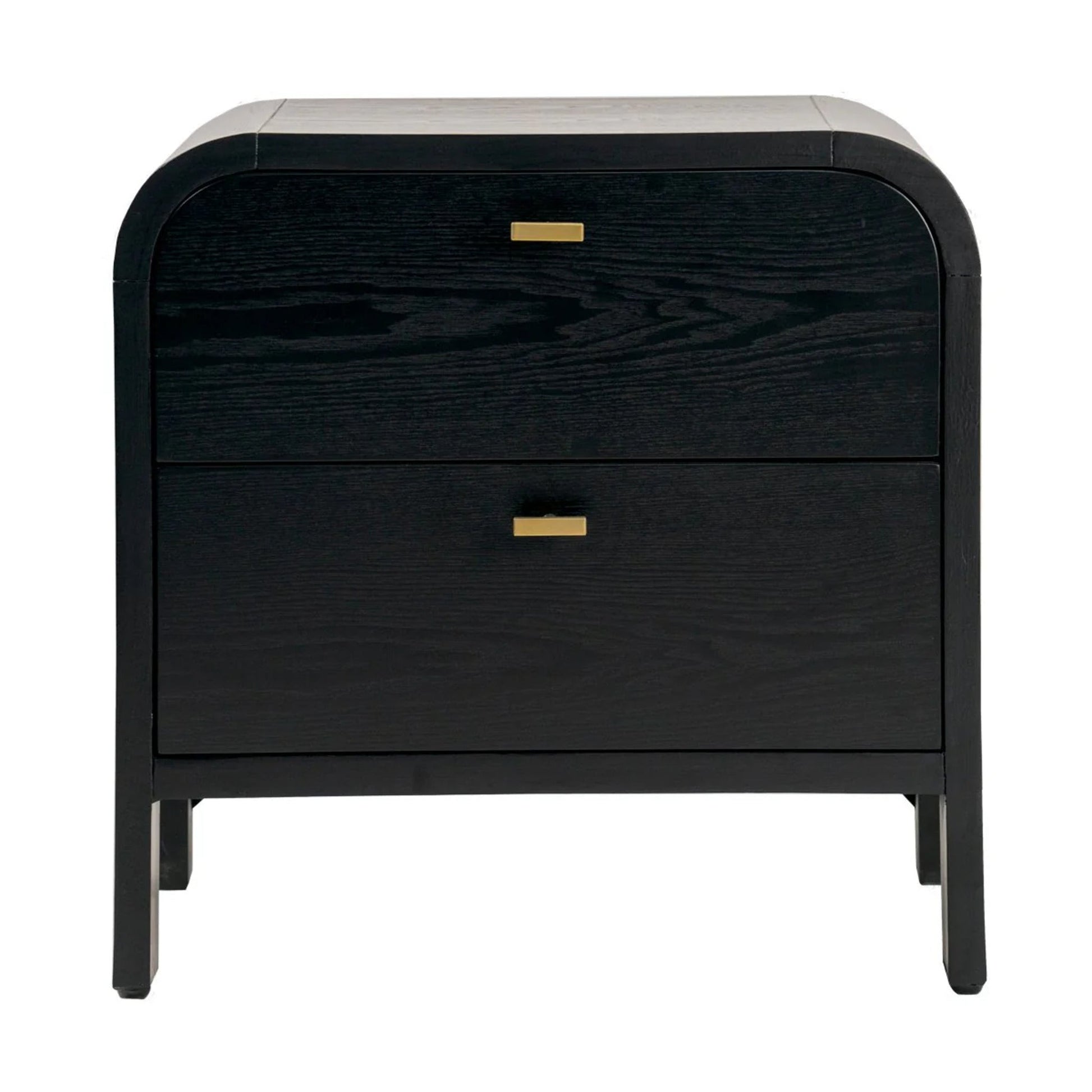 Chisholm Oak Wood Bedside Table Bedside Table Cafe Lighting & Living Black