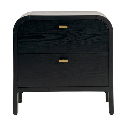 Chisholm Oak Wood Bedside Table Bedside Table Cafe Lighting & Living Black