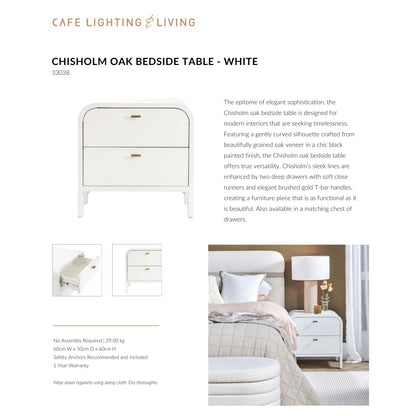 Chisholm Oak Wood Bedside Table Bedside Table Cafe Lighting & Living