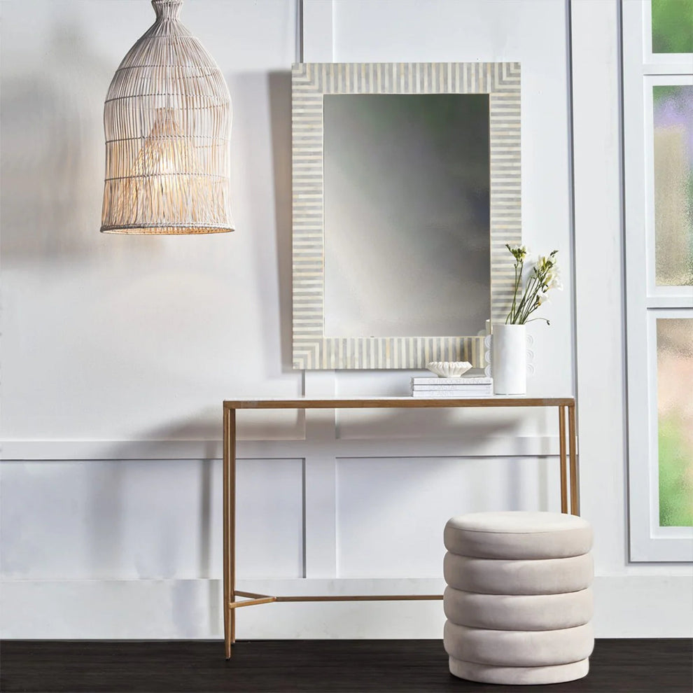Chloe Slim Large Stone Console Table - Antique Gold – Alfresco Collective
