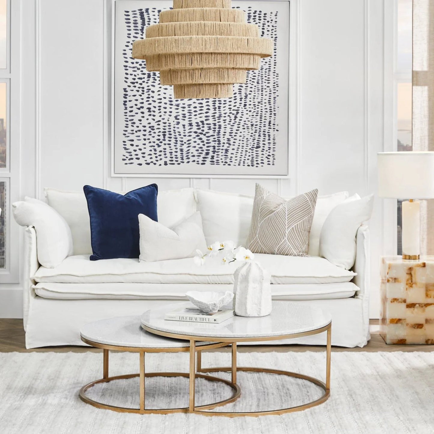 Chloe Stone Nesting Coffee Tables Coffee Table Cafe Lighting & Living