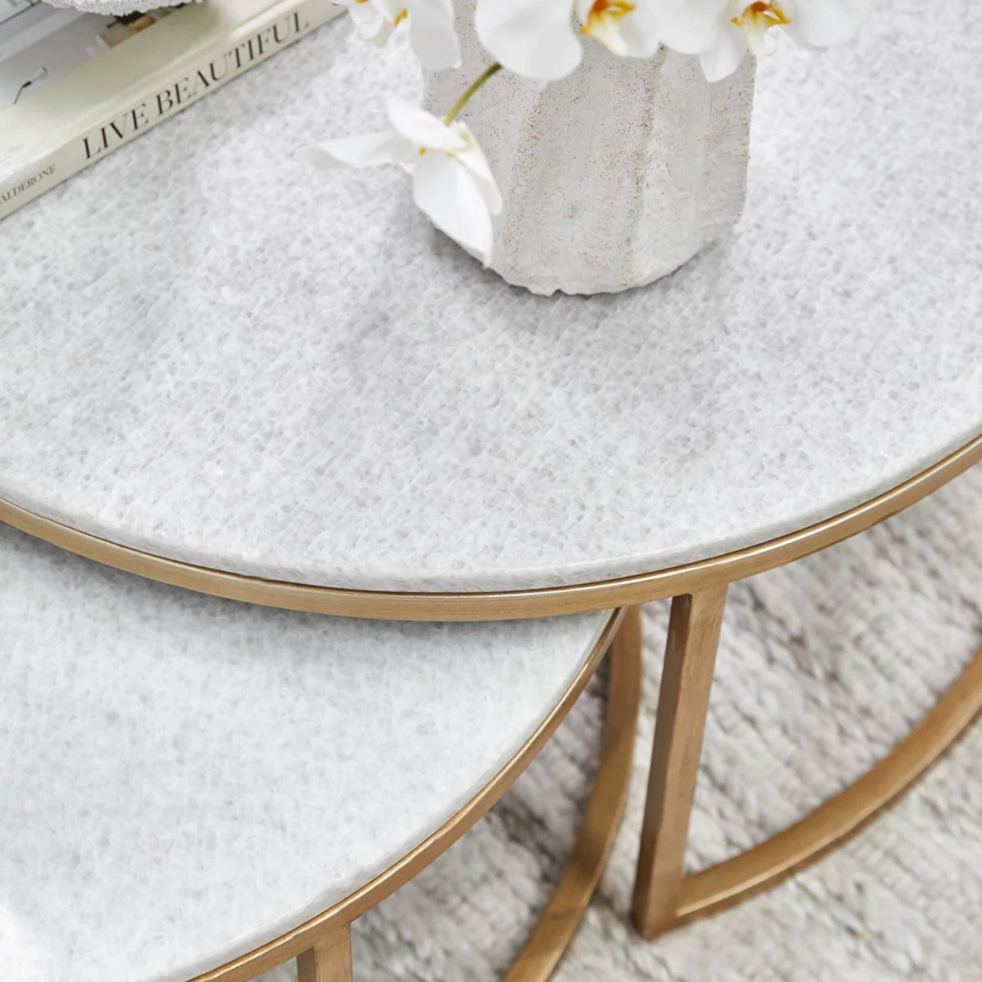 Chloe Stone Nesting Coffee Tables Coffee Table Cafe Lighting & Living