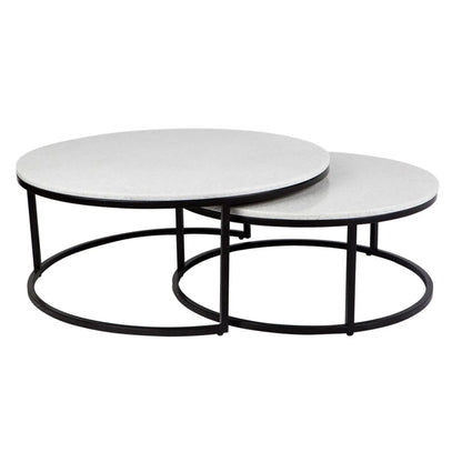 Chloe Stone Nesting Coffee Tables Coffee Table Cafe Lighting & Living Black