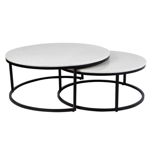 Chloe Stone Nesting Coffee Tables Coffee Table Cafe Lighting & Living Black