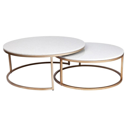 Chloe Stone Nesting Coffee Tables Coffee Table Cafe Lighting & Living Antique Gold