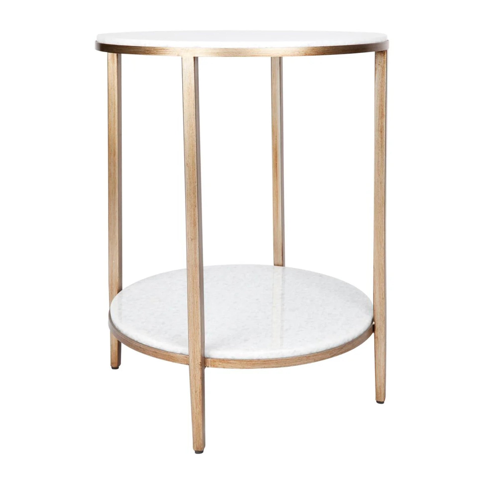 Chloe Stone Side Table - Antique Gold Side Table Cafe Lighting & Living   