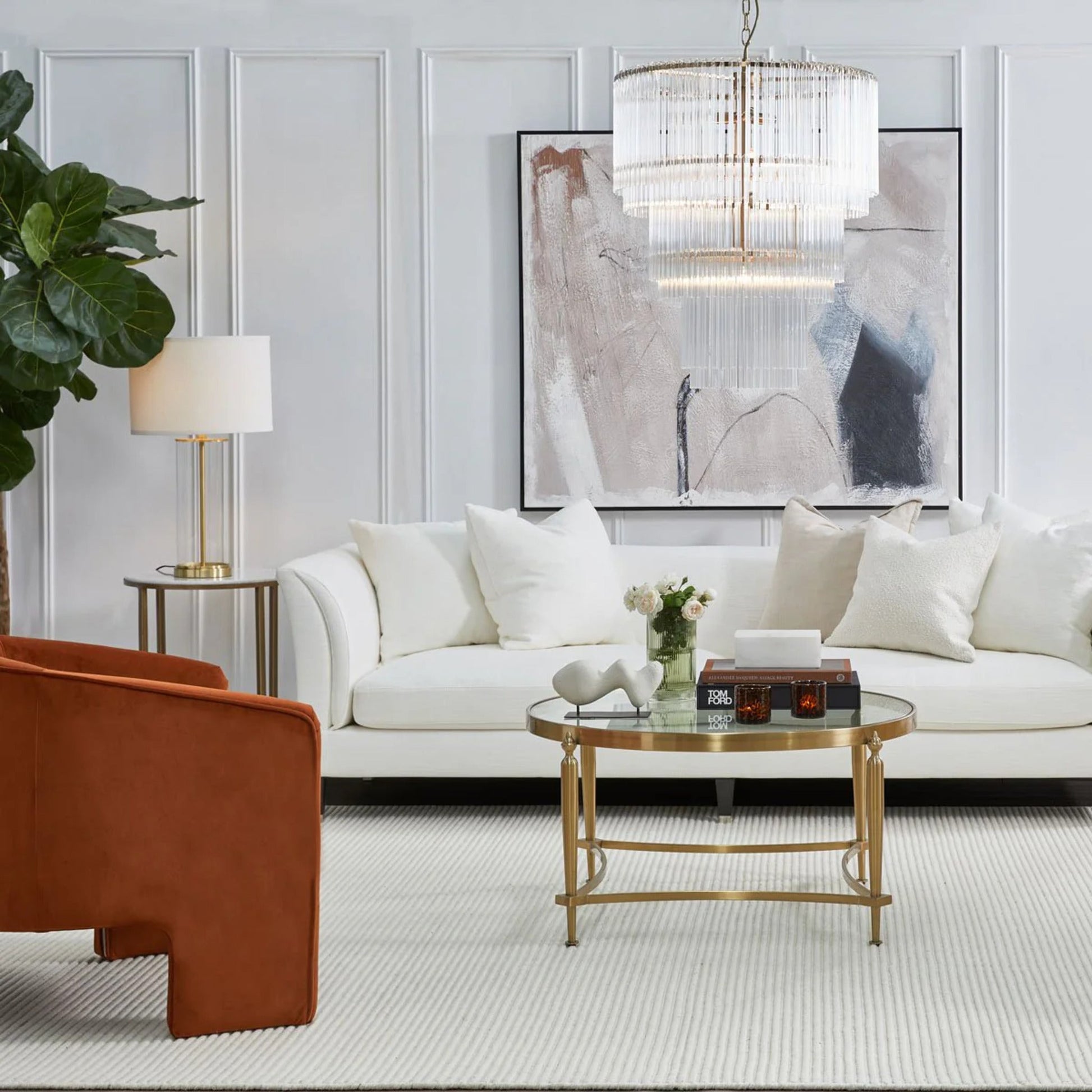 Chloe Stone Side Table - Antique Gold Side Table Cafe Lighting & Living   