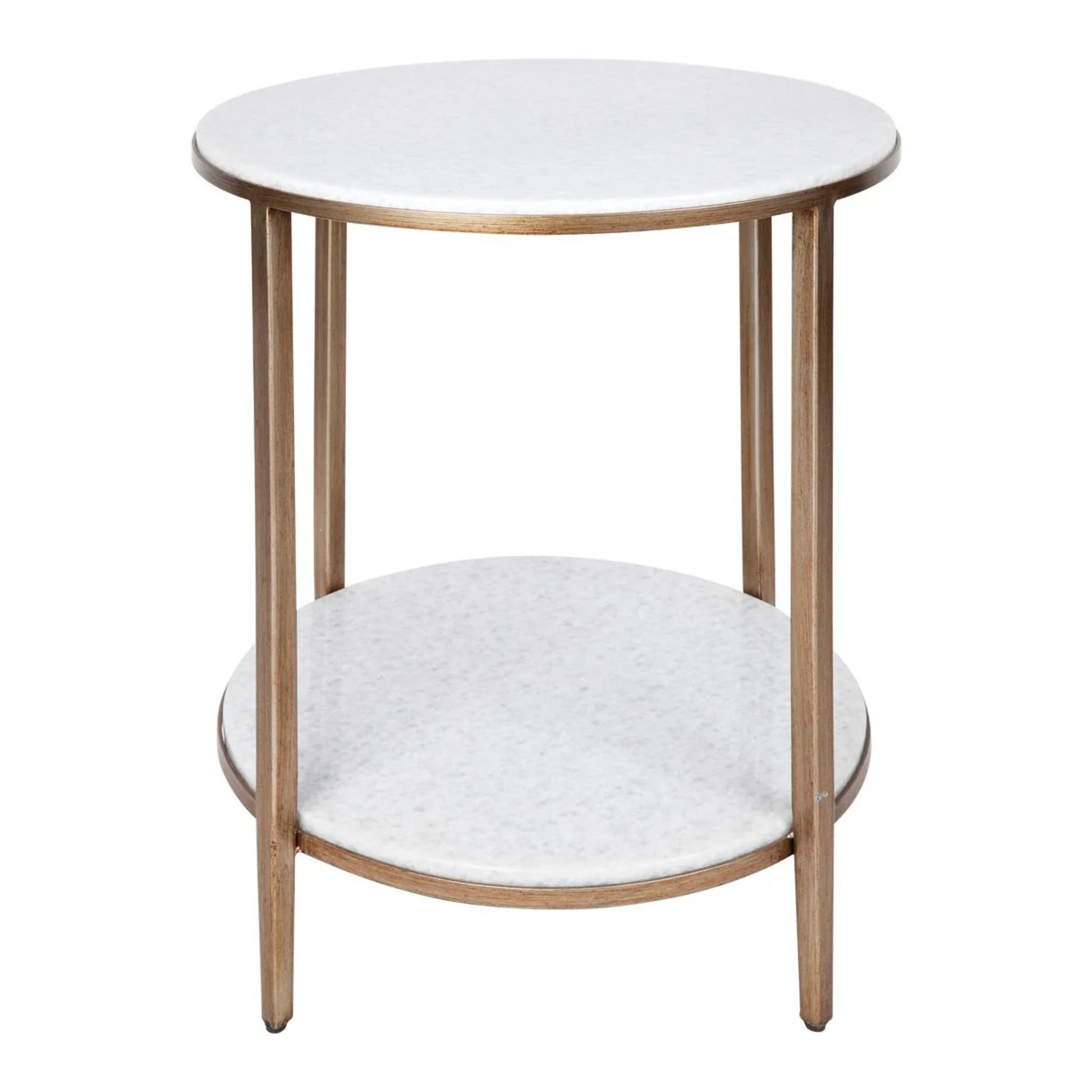Chloe Stone Side Table - Antique Gold Side Table Cafe Lighting & Living   