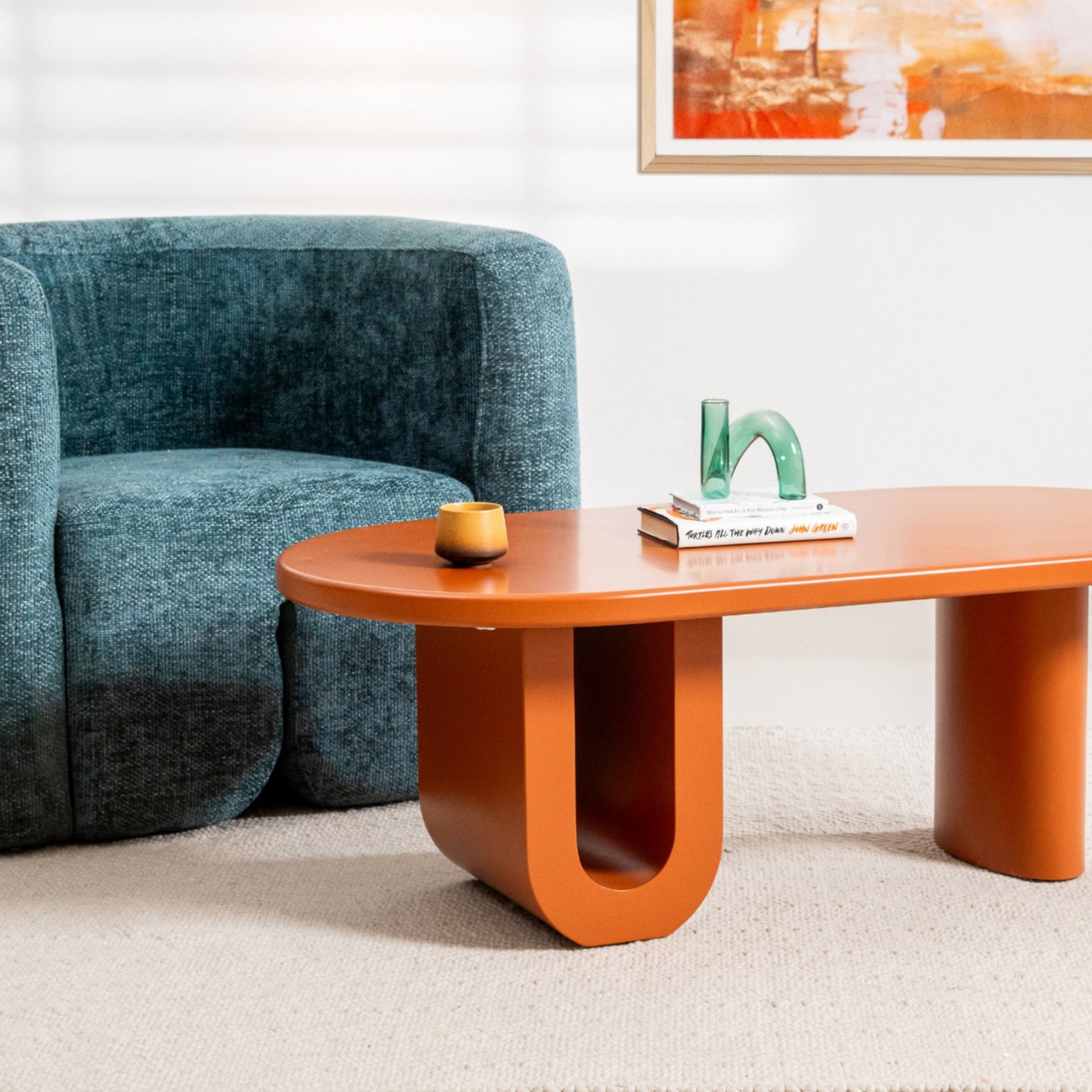 Citrus Wood Coffee Table Matte - Orange