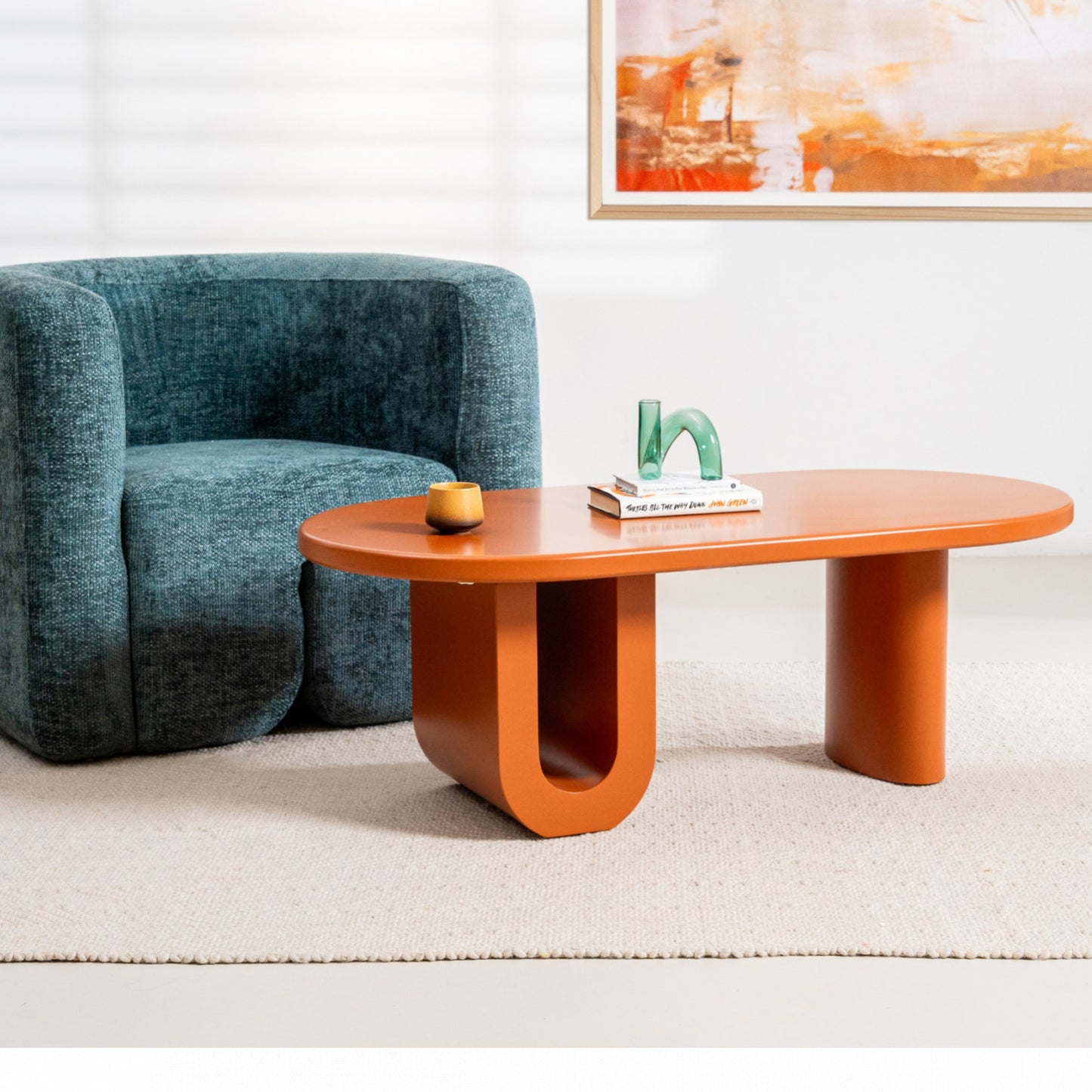 Citrus Wood Coffee Table Matte - Orange